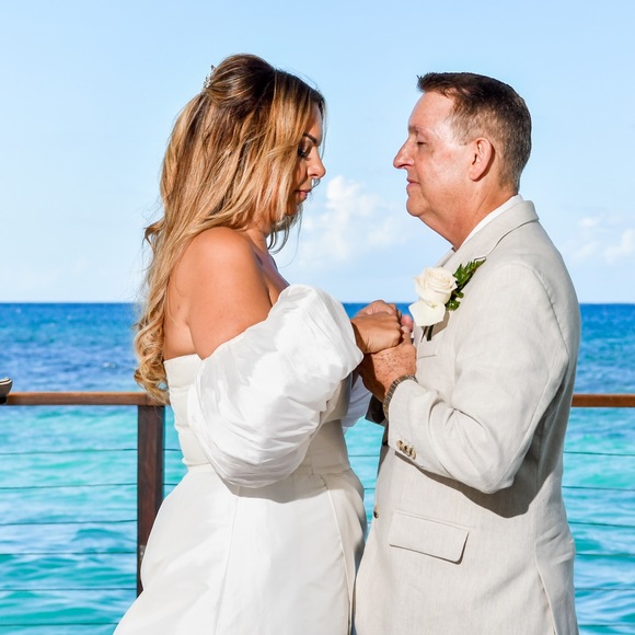 Custom Made Wedding Dress with Puff Sleeve - Picture 3 of 5